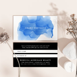 Indicação Blot de Aquarela Azul Cobalto | Cartão de consulta