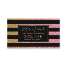 Listras Douradas, cor-de-rosa, de luxo - Cartão de