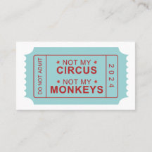 Não Meu Circo, Não Meu Cartão Lembrete De Macacos