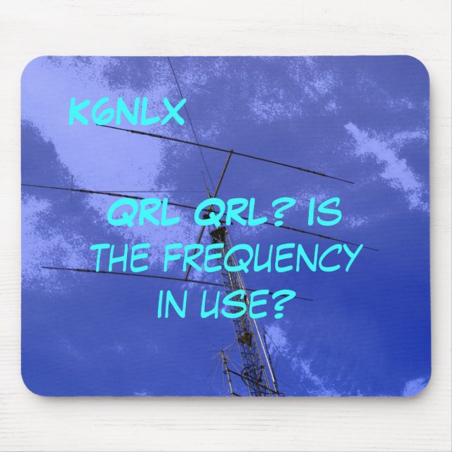 Indicador de chamada rádio amador Mousepad QRL (Frente)