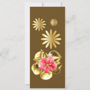 Indicador de Flor Dourado e Rosa