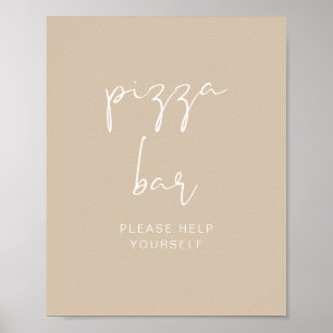 INDIE Bohemian Earth Toned Beige Pizza Poster Bar