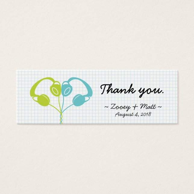 Indie Headphone Heart Blue / Casamento do Verde li (Frente)