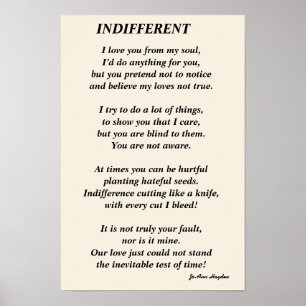 INDIFFERENT poemPrint, papel de pôster Value (Matt