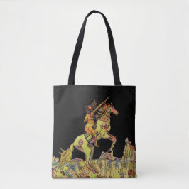 Indigenous Horse Native Indian Tote Bag Black