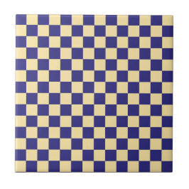 Indigo and butter checkerboard pattern