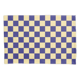 Indigo and butter checkerboard pattern