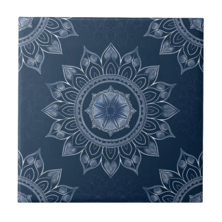 Índigo Azulejo Azul Decoração de Mandala Portugues