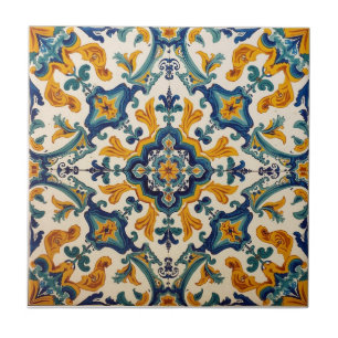 Índigo Azulejo Azul e amarelo Português