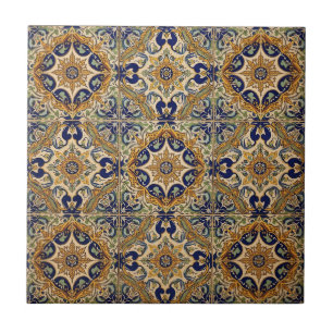 Índigo Azulejo Azul e amarelo Português