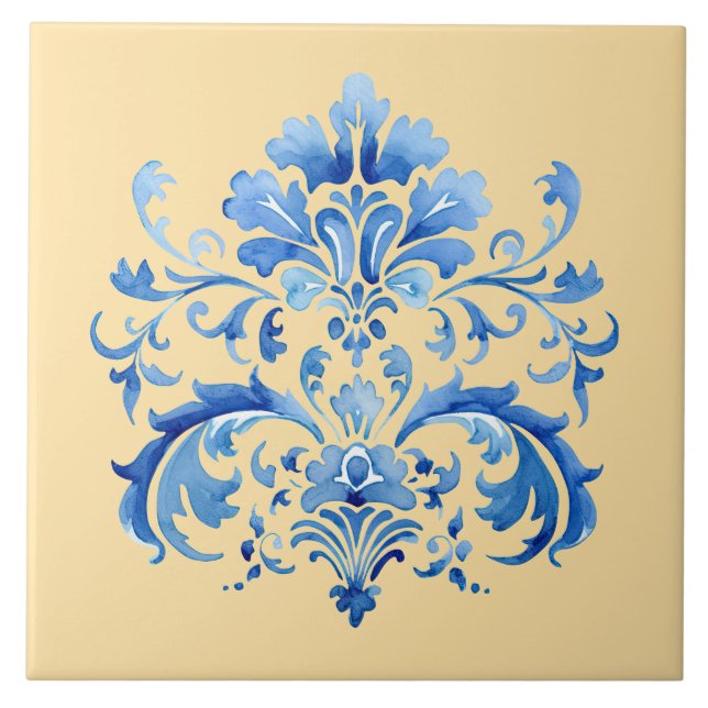 Índigo Azulejo Azul Português Lisboa Botânico (Frente)