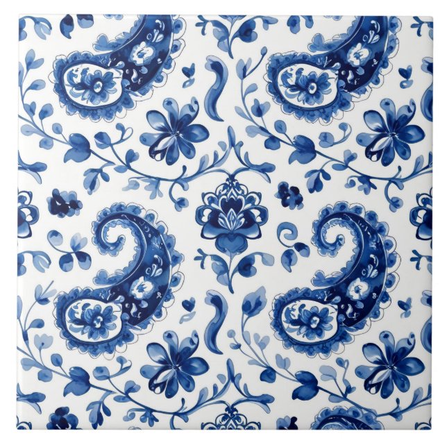 Índigo Azulejo Azul Português Lisboa Botânico (Frente)