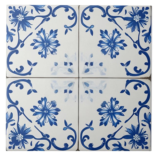Índigo Azulejo Azul Português Lisboa Botânico (Frente)