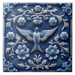 Índigo Azulejo Azul Português Lisboa pássaro