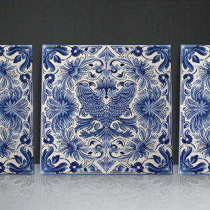 Índigo Azulejo Azul Português Lisboa Pássaros