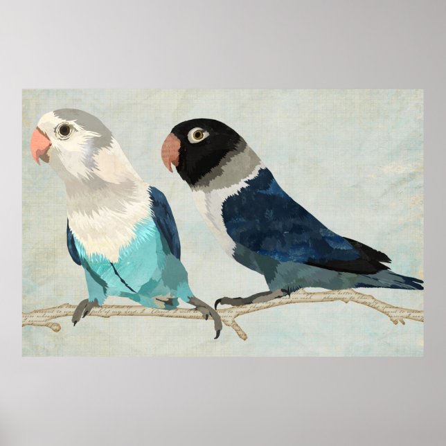 INDIGO BIRDS Art Poster (Frente)