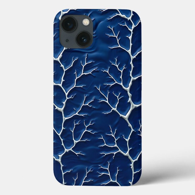 Indigo Branch Texture iPhone Case Design (Verso)