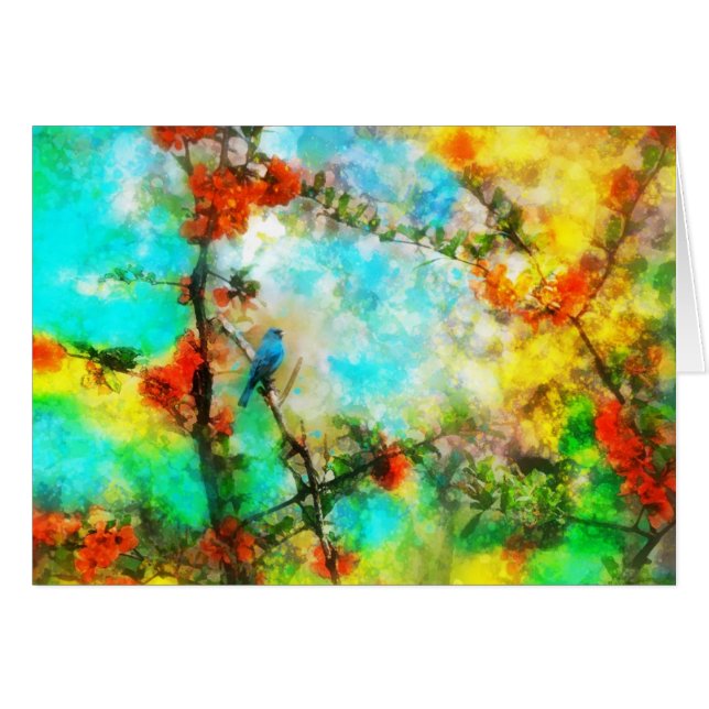 Índigo, cartão da estamenha de índigo (Frente Horizontal)