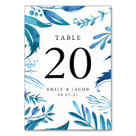 Indigo Folaves | Cartões de números de tabela pers