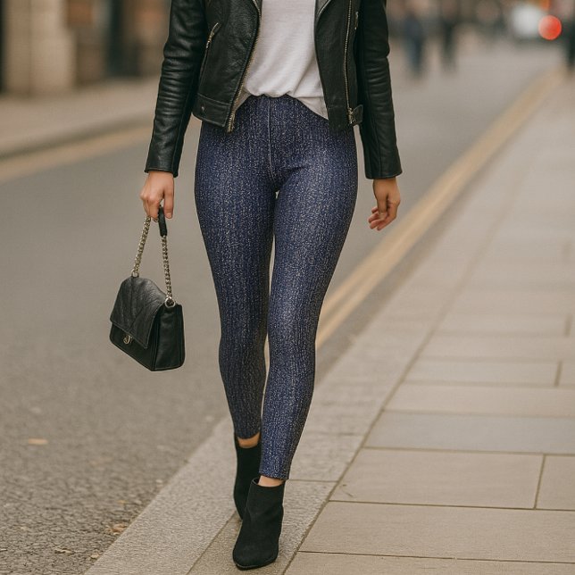 Indigo Rinse Faux Denim Leggings (trendy mockup styled to spotlight that faux denim vibe with street-smart polish. )