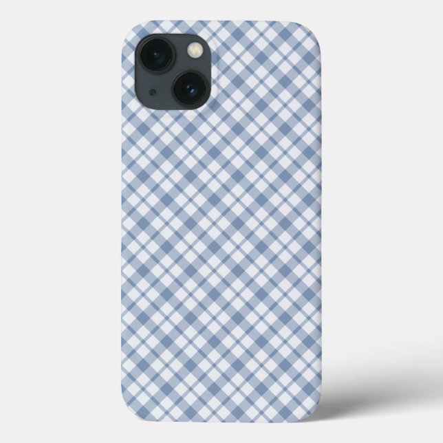 Indigo, White Preppy Checks Samsung Note 4 Case (Verso)