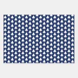 Indigo Winter Tree Pattern Watercolor Art