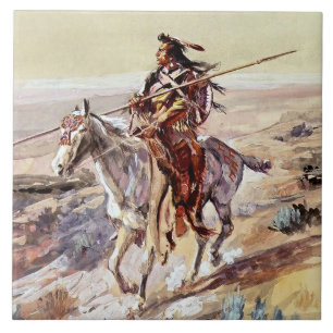 “Índio Com Lança” Arte Cowboy por Charles Russell