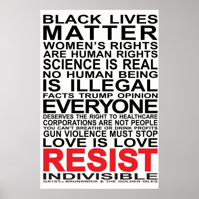 Indivisible Poster Black/Red over light color (Frente)
