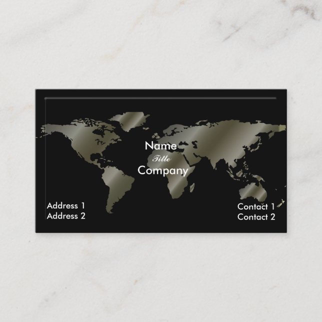 Indo Global / cartão de visita prateado (Frente)
