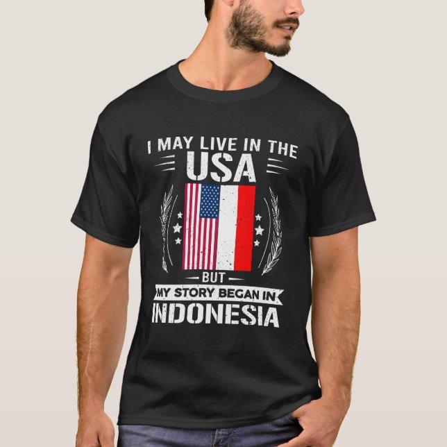 Indonésia Camisa Orgulhosa Indonésia E Indo Dos Eu (Frente)