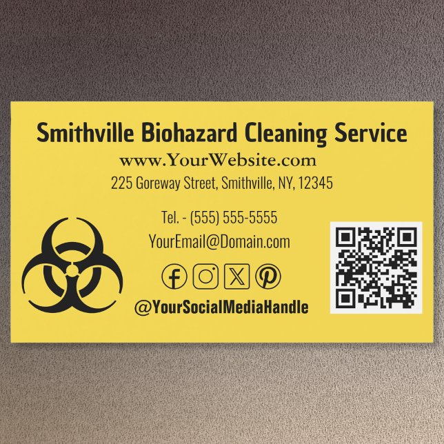 Indústria de risco biológico - Cartão de visita ma (Biohazard Industry - Magnetic Business Card by Office Accessories Shop)