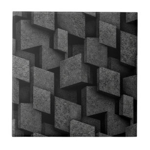 Industrial Brutalista Pedra Preto Prata