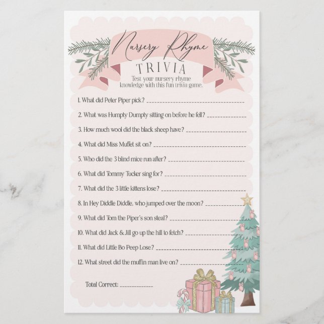 infantário rosado rima trivia baby game (Frente)