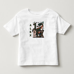 Infantil 1 Camiseta de Aniversário do Dinossauro Rex
