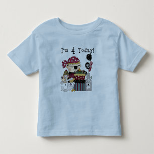 Infantil 4o Camiseta e presentes do pirata do aniversário