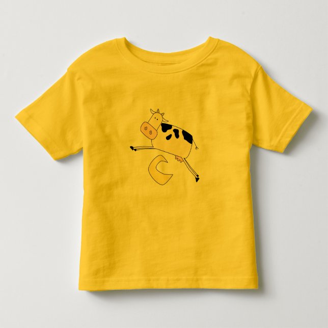 Infantil A vaca salta sobre o camiseta e os presentes da (Frente)