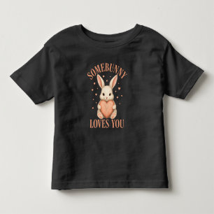 Infantil Algum coelhinho ama você Camiseta preta de coelho