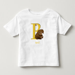 Infantil Animal ABC B é para camiseta de urso