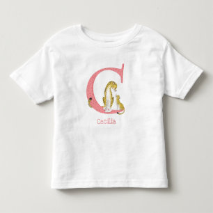 Infantil Animal ABC C é para camiseta Chita