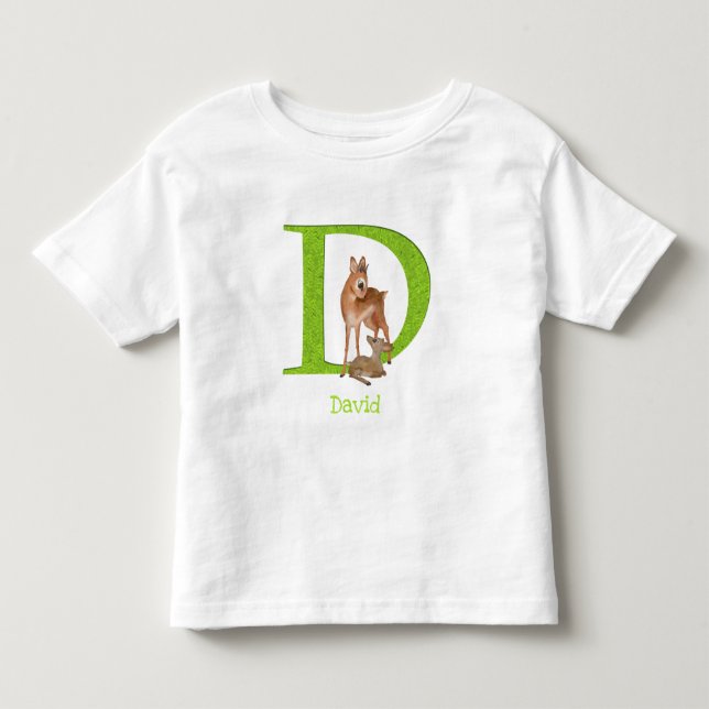 Infantil Animal ABC D é para camiseta dik-dik (Frente)