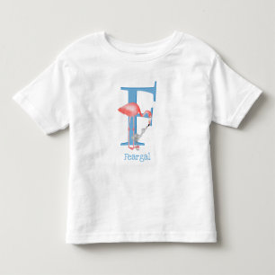 Infantil Animal ABC F é para camiseta flamingo