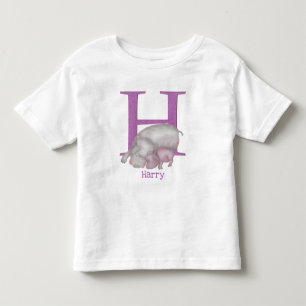 Infantil Animal ABC H é para camiseta hippo