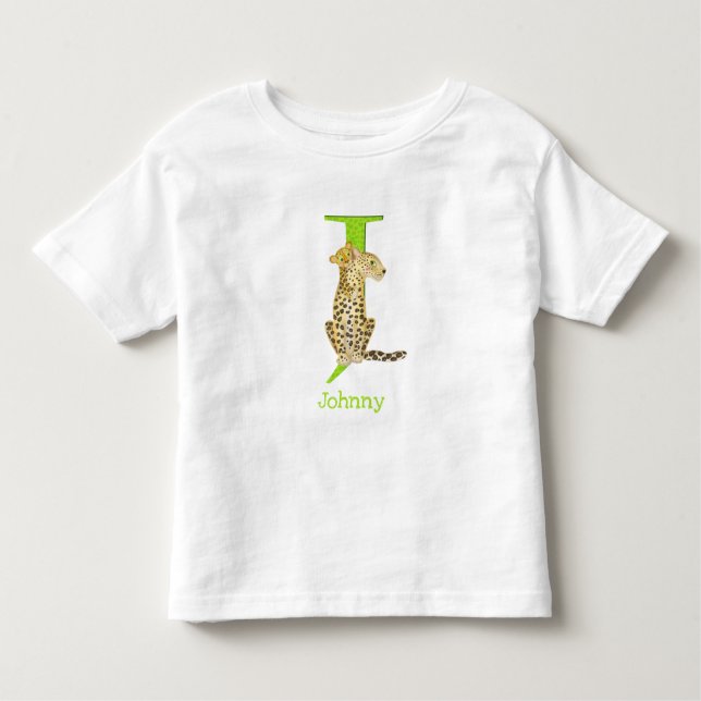 Infantil Animal ABC J é para camiseta onça onça (Frente)