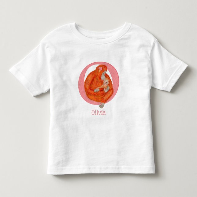 Infantil Animal ABC O é para camiseta orangotango (Frente)