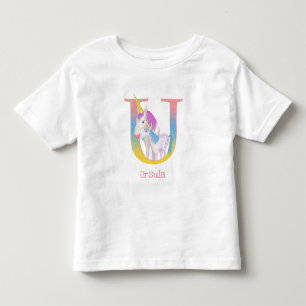 Infantil Animal ABC U é para camiseta unicórnio