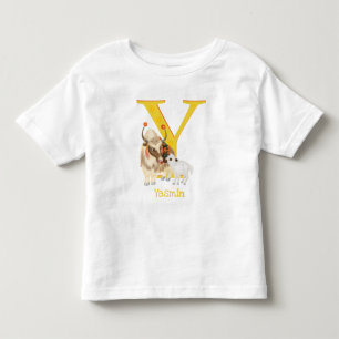 Infantil Animal ABC Y é para camiseta de iaque