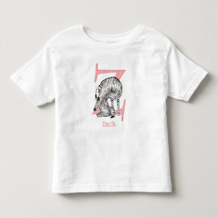 Infantil Animal ABC Z é para camiseta zebra