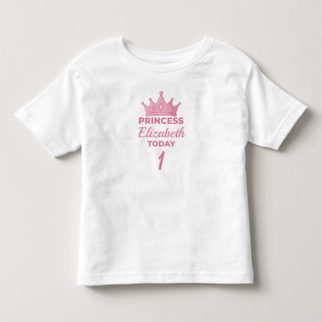Infantil ANIVERSÁRIO REAL - Camiseta Princesa com Nome Pers (Frente)