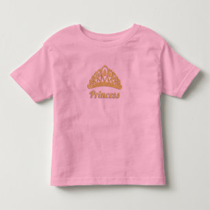 Infantil Arte de Palavras Princesa Coroa Dourada Camiseta L