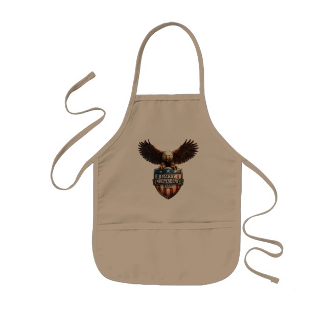 Infantil Avental com escudo de águia patriótica khaki (Frente)